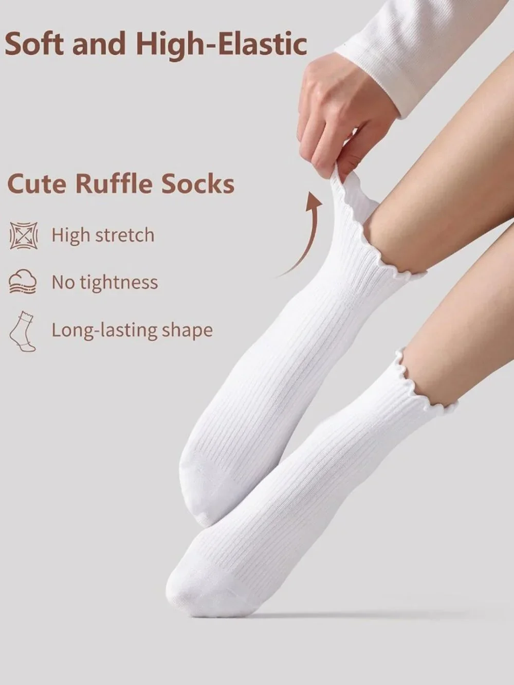Soft Bamboo Ruffle Ankle Socks | Breathable Lettuce Edge Crew & Frilly Quarter